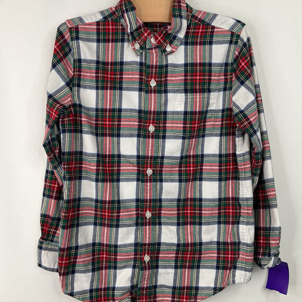 Size 6: Janie & Jack Blue/Green/Red Plaid Collared Button-Up Long Sleeve Shirt