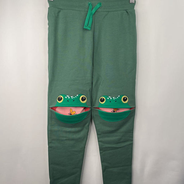 Size 8: Mini Boden Green Frog Knee Sweatpants- NEW W/Tag