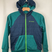 Size 8: Columbia Blue/Green Zip-Up Hoodie