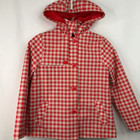 Size 11-12: Zara Red/White Checkered Rain Coat