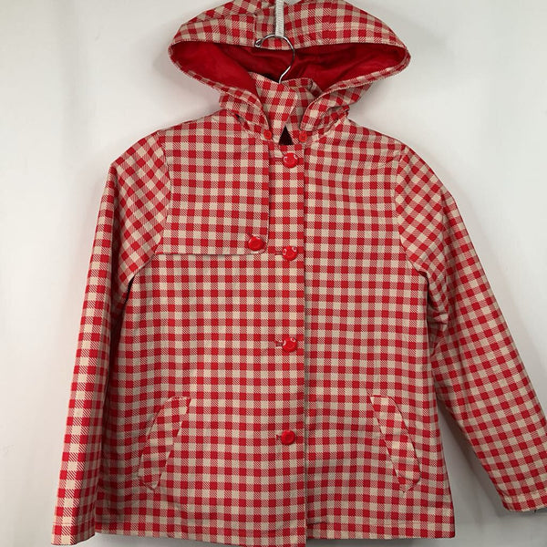 Size 11-12: Zara Red/White Checkered Rain Coat