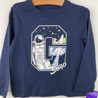 Size 3: Gap Blue Space Print Long Sleeve Shirt