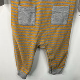 Size 18-24m (80): Hanna Andersson Grey/Yellow Striped Romper