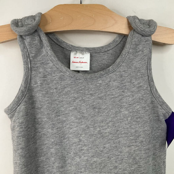 Size 2 (85): Hanna Andersson Grey Cozy Tank Romper