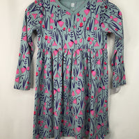 Size 8: Tea Blue/Pink Floral Long Sleeve Dress