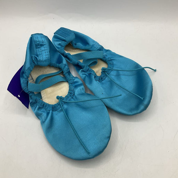 Size 2Y Blue Satin Ballet Flats
