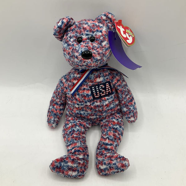 Ty Red/White/Blue "USA" Bear Plush W/Tag