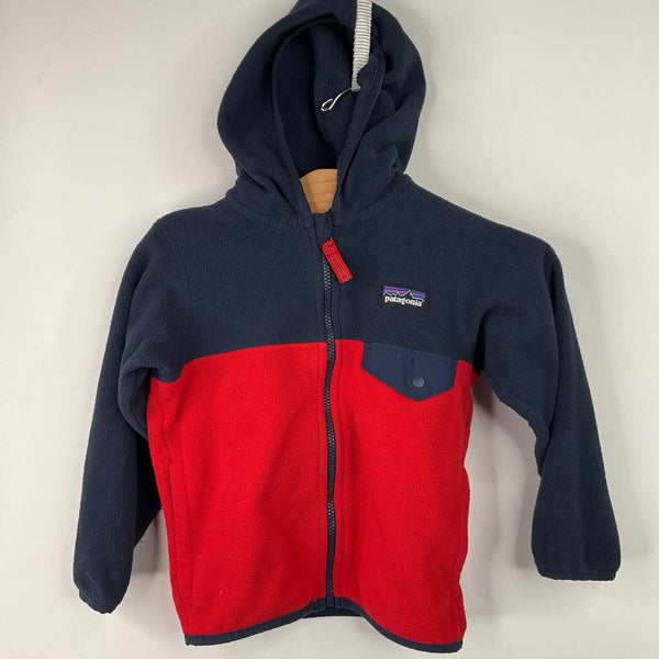 Size 2: Patagonia Red/Blue Fleece Zip-Up Hoodie