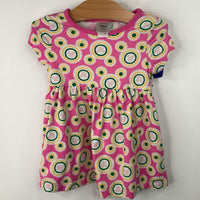 Size 2 (85): Hanna Andersson Pink/Green/Yellow Dots Short Sleeve Dress
