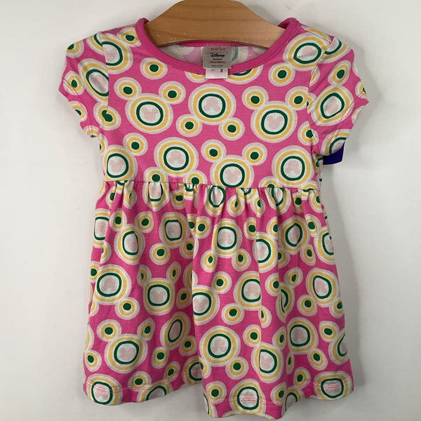 Size 2 (85): Hanna Andersson Pink/Green/Yellow Dots Short Sleeve Dress