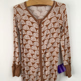 Size 12-18m: Little Sleepies Brown/White Rainbow Print 1pc PJs