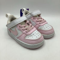 Size 5.5: Nike Pink/White Velcro Strap Sneakers