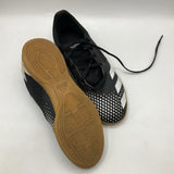 Size 5y: Adidas Black/White Lace-Up Indoor Soccer Cleats