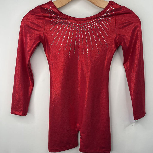 Size 8: Red Bedazzled Shimmery Leotard