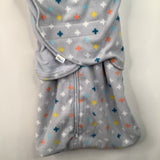 Size S: Halo Light Blue/ + Symbols Fleece Swaddle Sleepsack