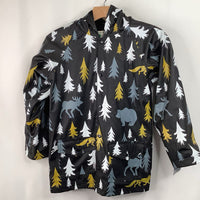 Size 8: Oaki Black/White/Yellow Trees Rain Coat