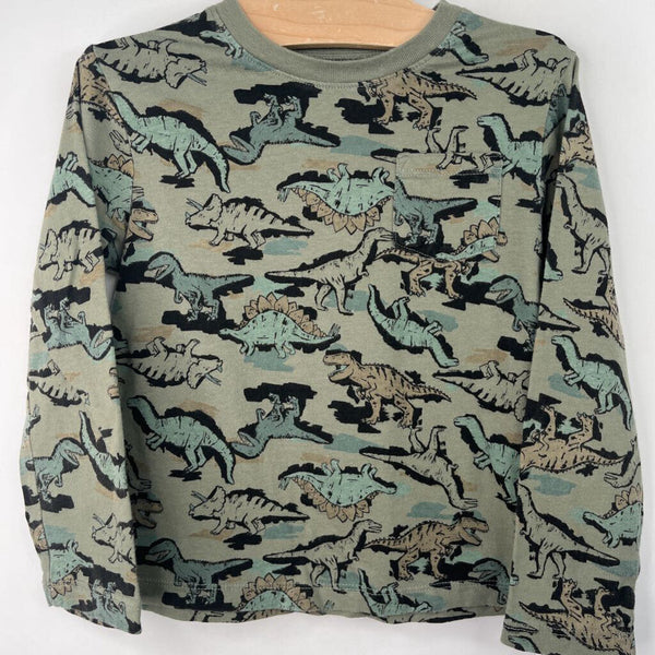Size 5: Gap Green Dinosaur Print Long Sleeve Shirt