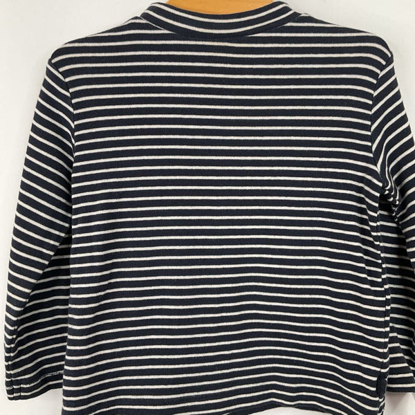 Size 9-12m: Zara Navy/White Striped Long Sleeve Shirt