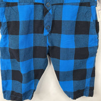 Size 3-6m: Tiny Cottons Blue Plaid Snap Up Romper