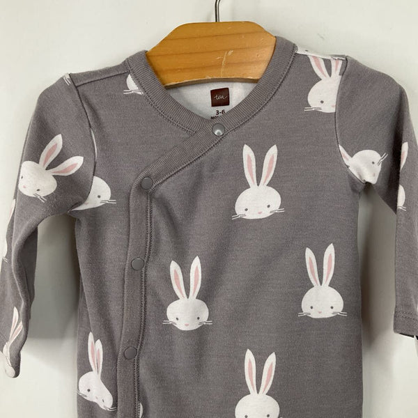 3-6m: Tea Grey Bunny Snap Up 1pc PJs