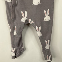 3-6m: Tea Grey Bunny Snap Up 1pc PJs