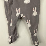 3-6m: Tea Grey Bunny Snap Up 1pc PJs