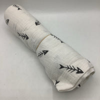White/Grey Fish Bone Swaddle Blanket