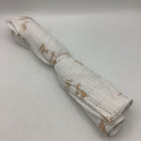 Pehr White/Brown Deer Swaddle Blanket