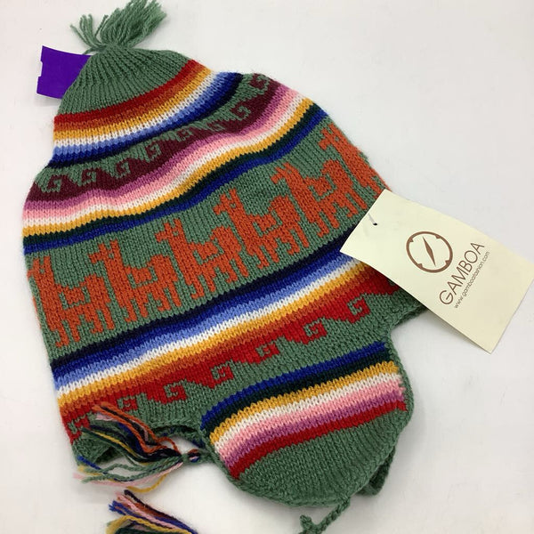 Size O/S: Gamboa Colorful Alpaca Print Winter Hat NEW