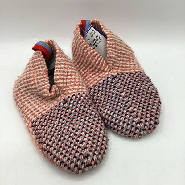 Size 8-10: Bombas Orange/Blue Knitted Gripped Slippers