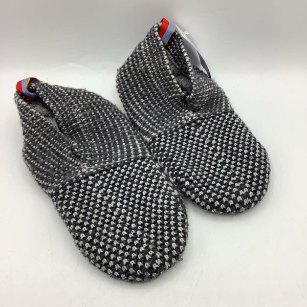 Size 11-13: Bombas Grey/Black Knitted Gripped Slippers