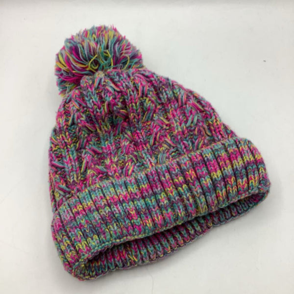 Size M: Haitho Pink/Colorful Knitted Pom Pom Hat