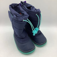 Size 9: Ten Little Blue Velcro Strap Snow Boots