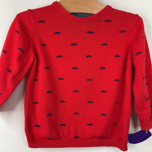 Size 18-24m Zara Red Mustache Print Knitted Sweater