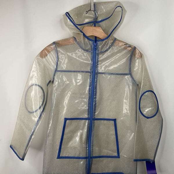 Size 7-8: Cat & Jack Blue Transparent Raincoat