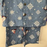 Size 12-18m: Old Navy Bleu Snowflake Print Button-Up 2pc PJs