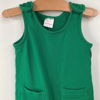 Size 2 (85): Hanna Andersson Green Cozy Tank Romper