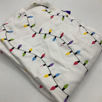 Monica + Andy White/Colorful Holiday Lights Baby Blanket