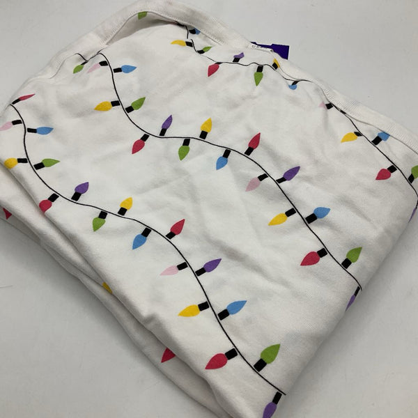 Monica + Andy White/Colorful Holiday Lights Baby Blanket