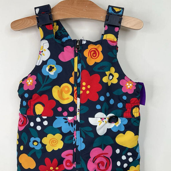 Size 4 (100): Hanna Andersson Blue/Colorful Floral Snow Bib