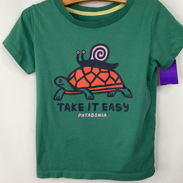 Size 5: Patagonia Green "Take It Easy Patagonia" Snail Turtle T-Shirt
