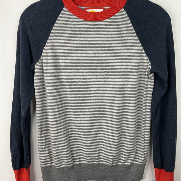 Size 11-12: Boden Grey Striped/Blue Knitted Sweater