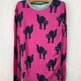 Size 12: Mini Boden Pink Black Cat Print 2pc PJs