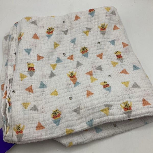 White/Colorful Winnie The Pooh Swaddle Blanket