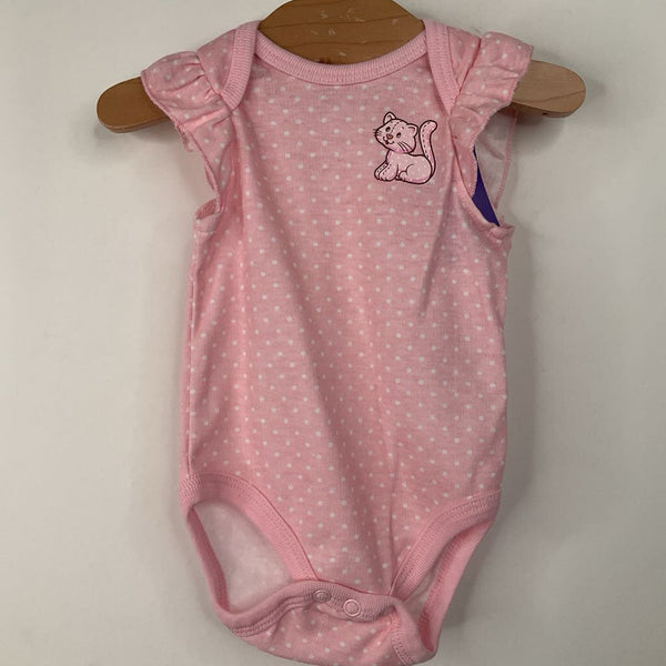 Size 3m: Strawberry Shortcake Pink & White Polka Dot Onesie