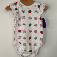 Size 3m: Strawberry Shortcake White Strawberry Print Onesie