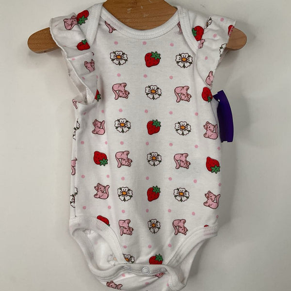 Size 3m: Strawberry Shortcake White Strawberry Print Onesie