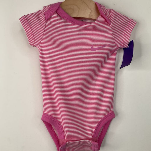 Size 3m: Nike Pink & White Stripe Onesie