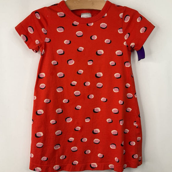 Size 3 (90): Hanna Andersson Orange/Pink Dots Short Sleeve Dress