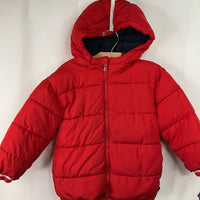 Size 4: Gap Red Puffy Fleece Lined Winter Coat